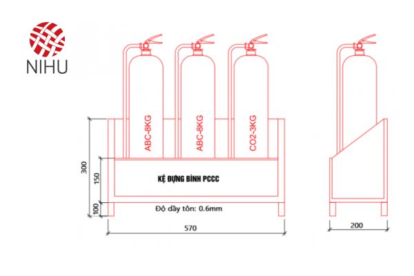 kệ để bình chữa cháy