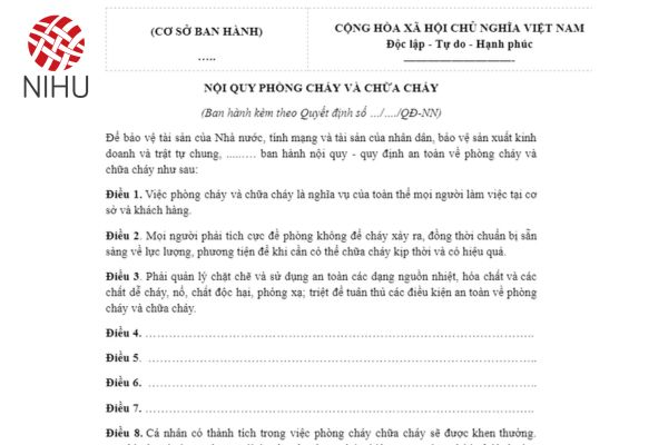 nội quy pccc cơ quan