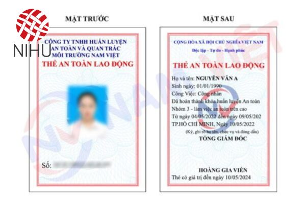 thẻ an toàn lao động làm việc trên cao