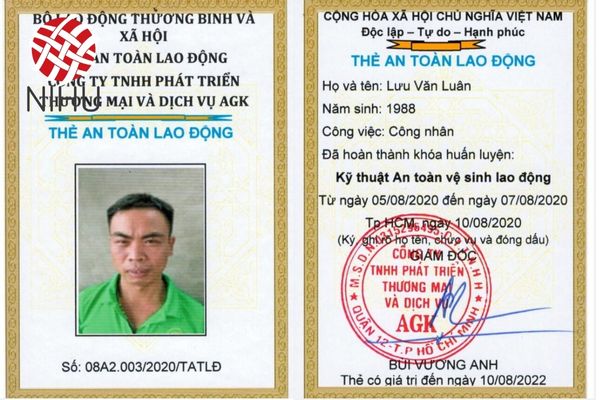 thẻ an toàn lao động nhóm 3